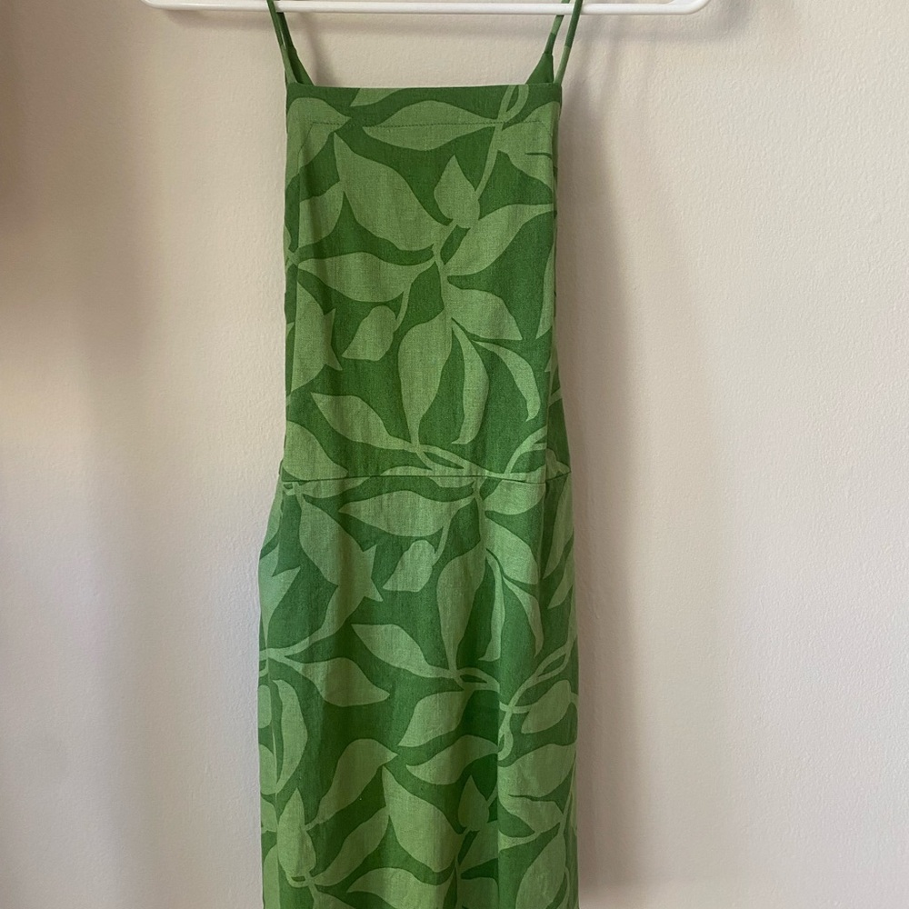 Banana Republic Green Leaf Midi Dress